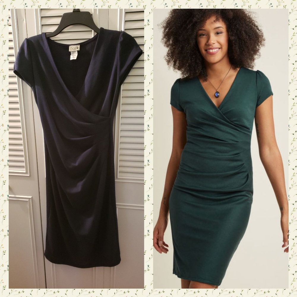 Modcloth "I Know I Can" sheath dress in navy